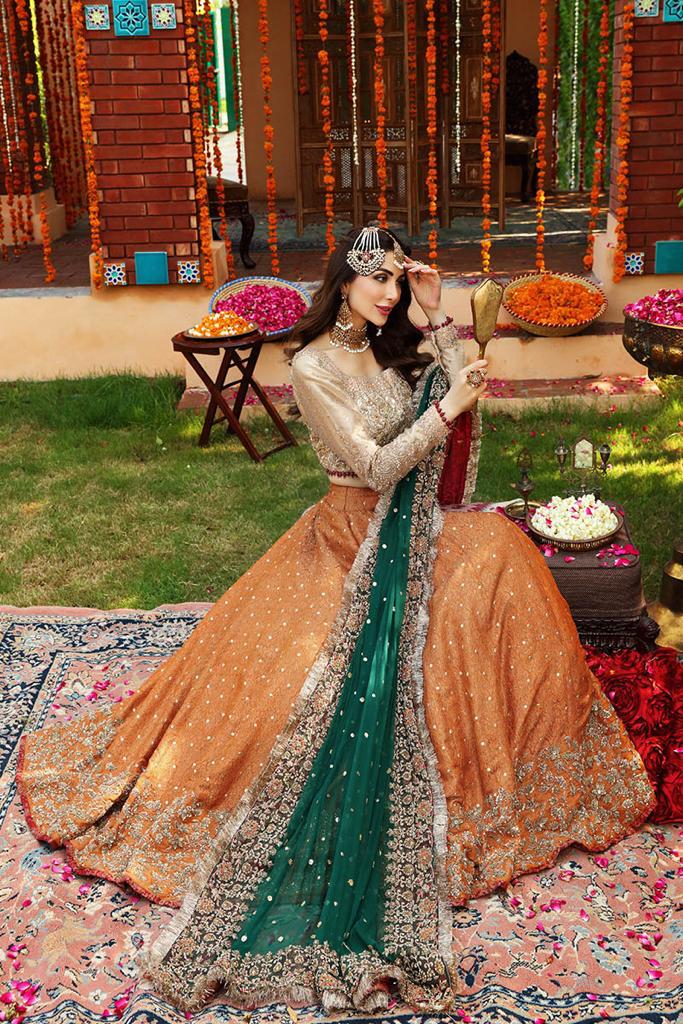 Ayesha Imran bridal maxi RUEDAD E SAHR-A ravishing blush long frock