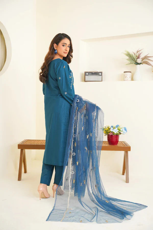 Bin Ilyas Cambric Embroidered 3PC