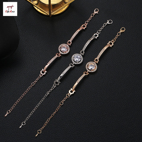 Luxury Round Big Zircon Bracelet Fashion Adjustable Bracelet For women Jewellery