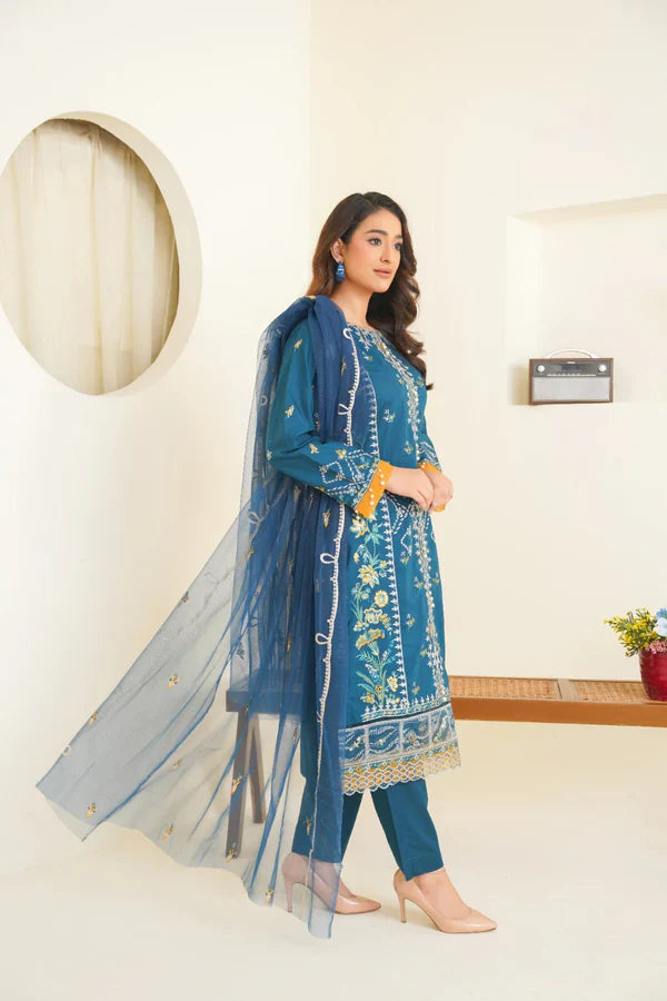 Bin Ilyas Cambric Embroidered 3PC