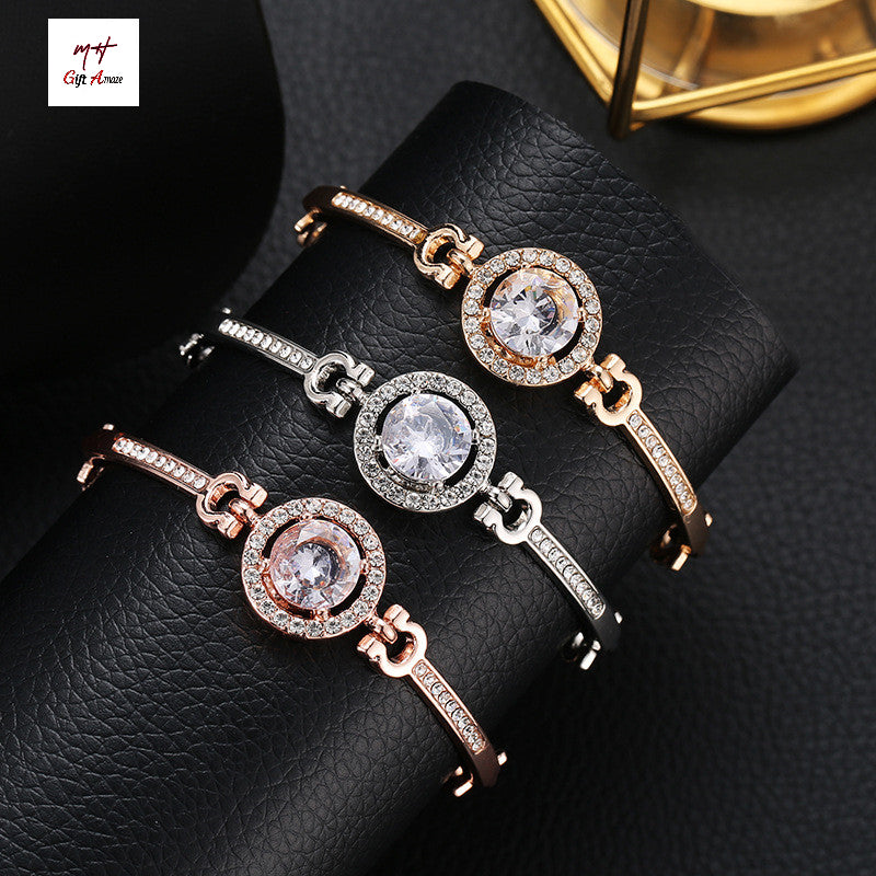 Luxury Round Big Zircon Bracelet Fashion Adjustable Bracelet For women Jewellery