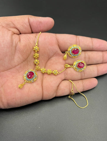 Gold Plated Elegant Pendant Set – Fine Partywear Collection