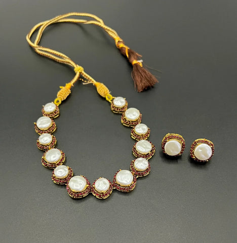 Designer Mother of Pearl Necklace Set