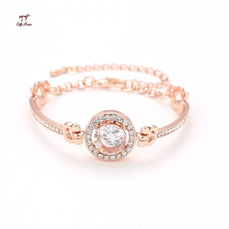 Luxury Round Big Zircon Bracelet Fashion Adjustable Bracelet For women Jewellery