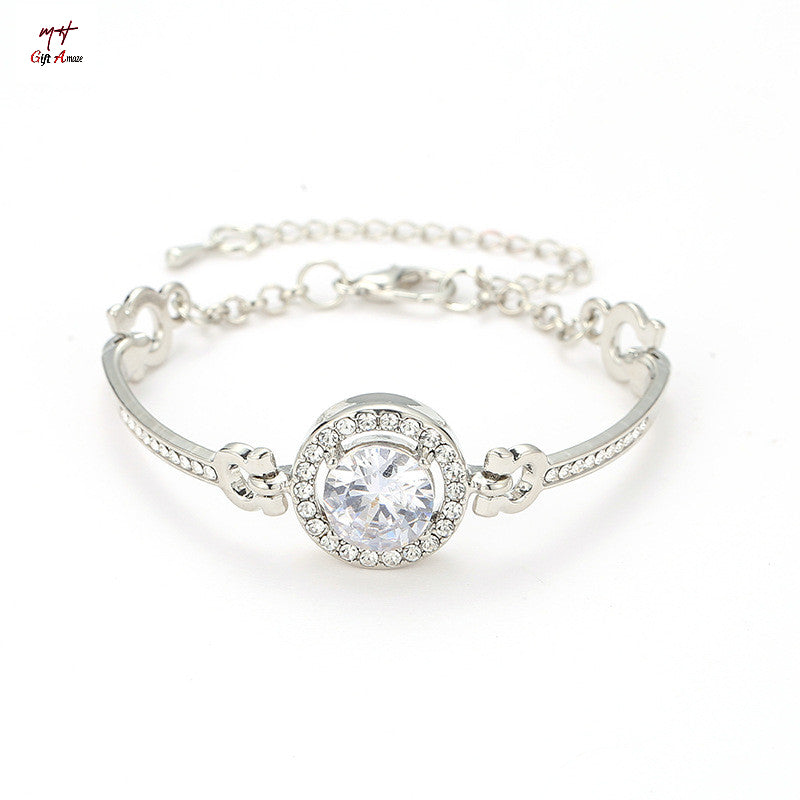 Luxury Round Big Zircon Bracelet Fashion Adjustable Bracelet For women Jewellery